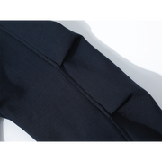 Chorissa Tünd Göy Süni İki Parçalı Kruvaziyer Yaxalı Qadın Sviter, Yaz və Payız, Amerika Retro Stil, Rəngli Zolaqlı Top