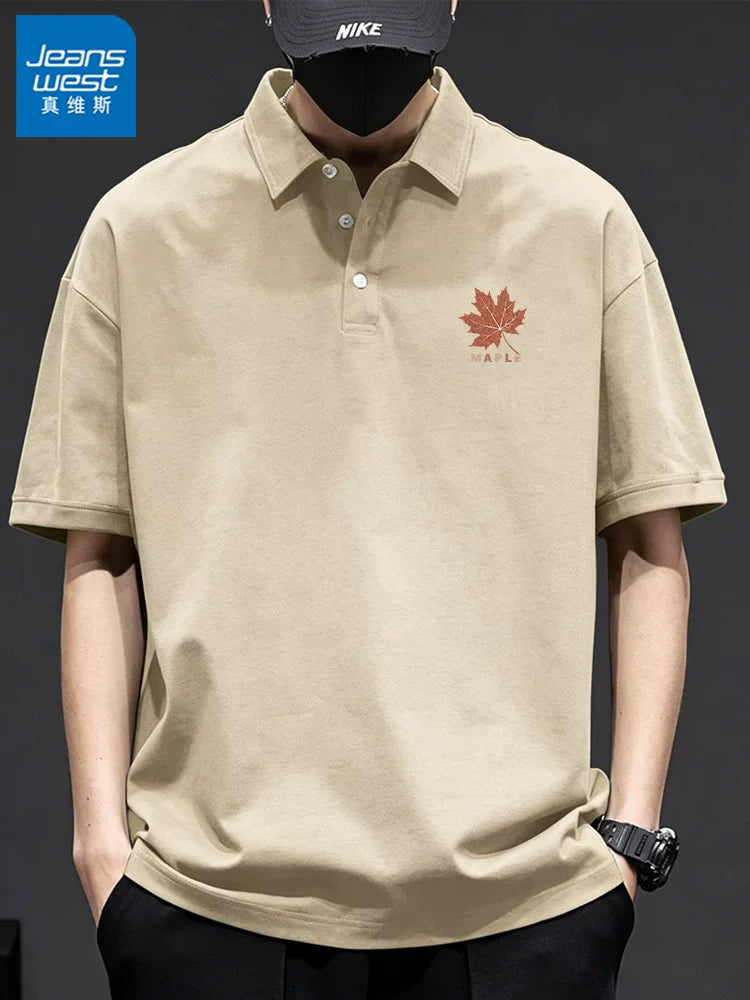 Jeanswest kişi qısaqol polo köynək kişi 2026 yay yeni təsadüfi isti üslublu yaxa kişi üst köynəyi X