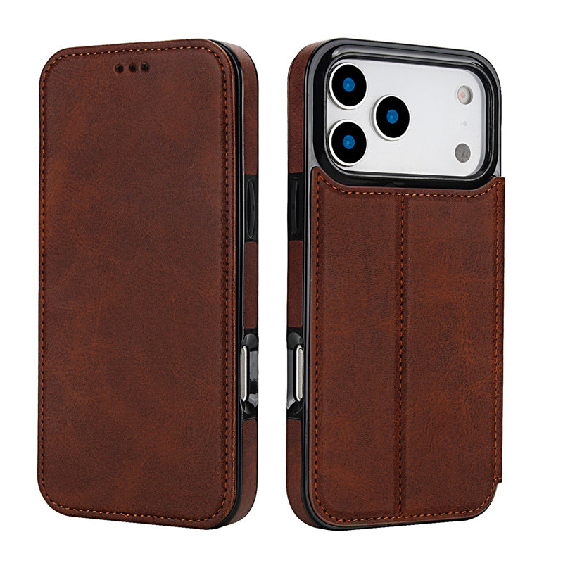 iPhone 11/12/13/14/15/16/17 Pro Max, 17 Air, Apple XR/XS Max, SIM kart yuvası üçün dəri korpus, 14/15/16/7/8 Plus qoruyucu korpus və 16E korpusu ilə uyğun gəlir.