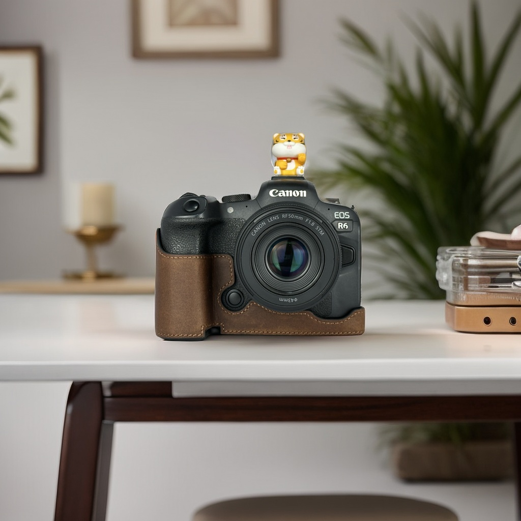 Canon R62 orijinal dəri qoruyucu çanta R8/RP dəri qutu R5/R6/R52/R7/R10/R50 kamera çantası aksesuarları çiyin qayışı