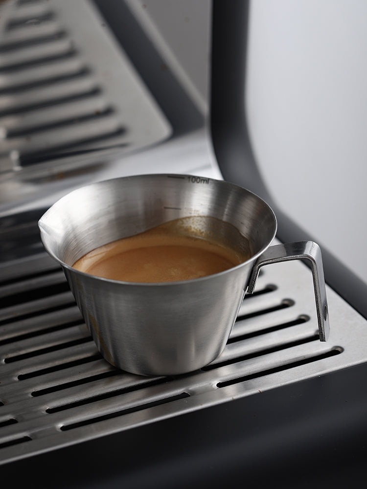 Paslanmayan poladdan espresso fincanı qəhvə maşını İtalyan unsiya stəkanı espresso ekstraktı miqyaslı 100ml ölçmə fincanı