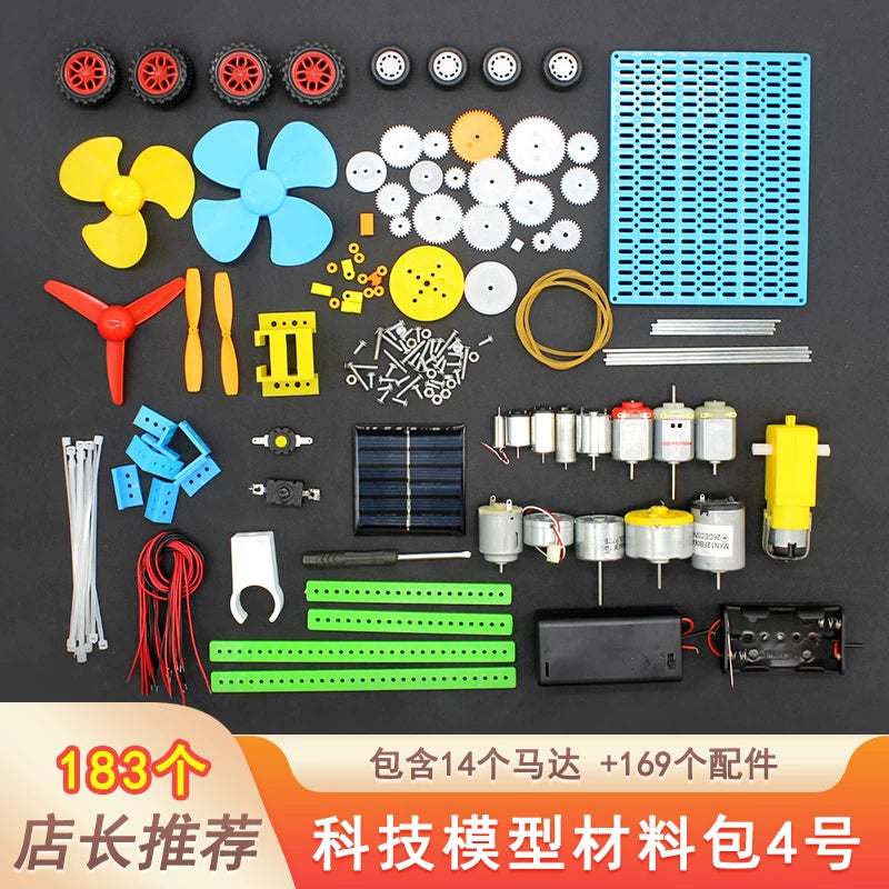 Texnologiya modeli material paketi dişli və rəf modeli oyuncaq aksesuarları diy avtomobil modeli gəmi modeli elmi təcrübə kiçik motor