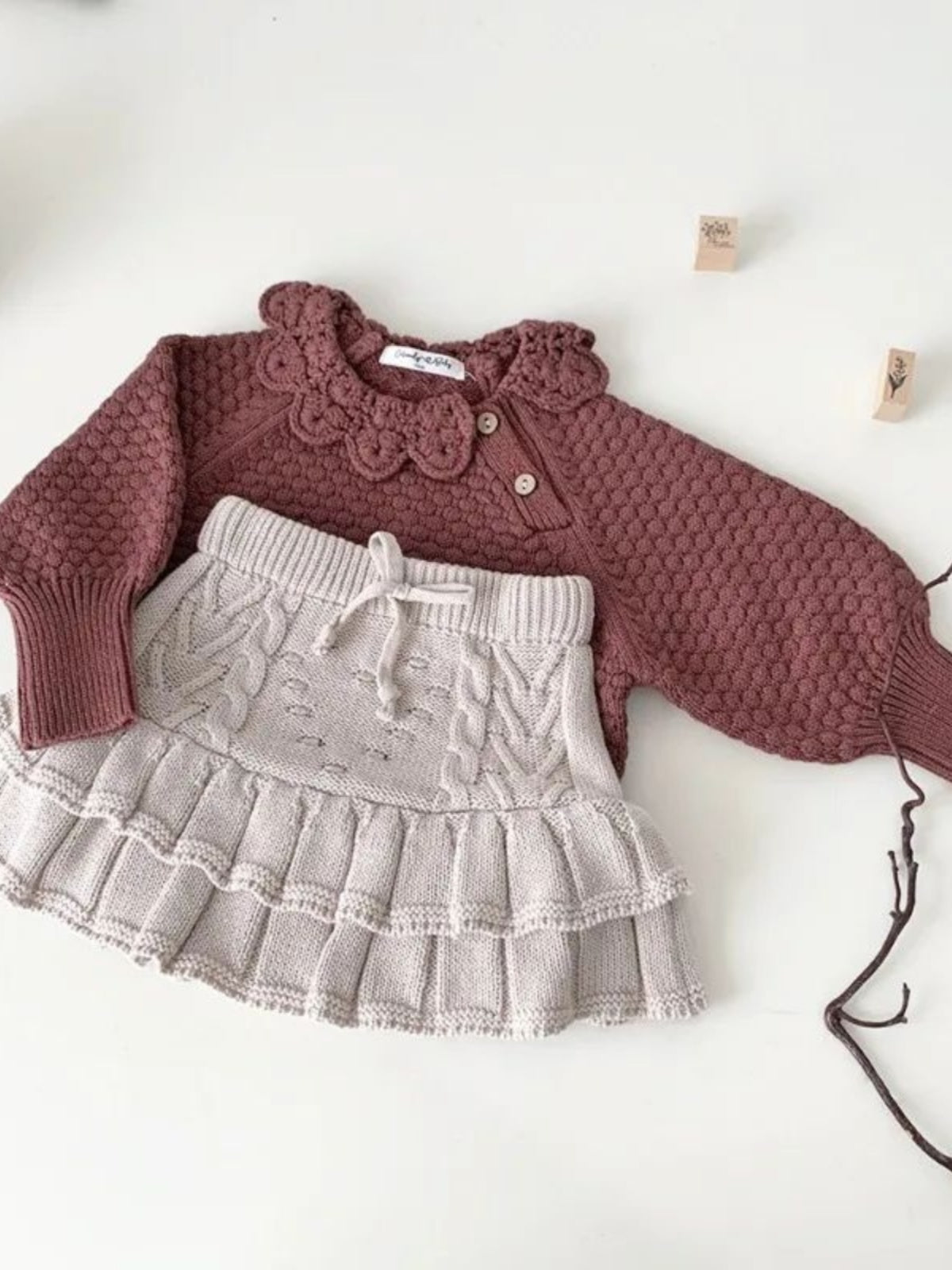 Payız Uşaq Geyimləri Uşaqlar Qızlar üçün Qış Örgü Ətəyi