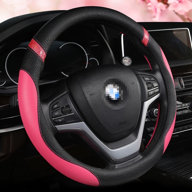 Volkswagen Beetle, CC, Tiguan L, Golf 7, T-Roc All Season D-Type Steering Wheel Cover, Anti-Slip Car Gear Cover