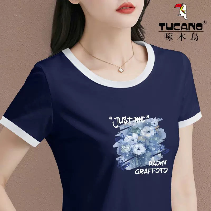 Clearance pick-up, isti satış, Woodpecker yay rəngini bloklayan qısaqol köynək, təmiz pambıq, nazik, təsadüfi və sadə top