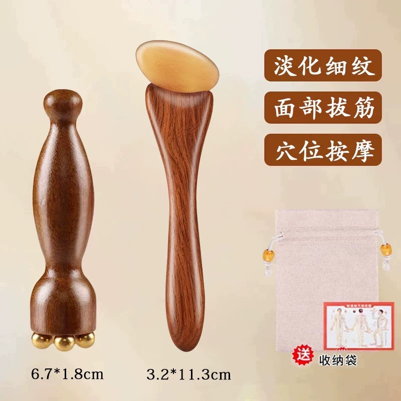 Suzaku üçlü üz masajı kiçik lotus bərk ağac pirinç akupunktur çubuq üz göz tendon çubuq gözəllik aləti