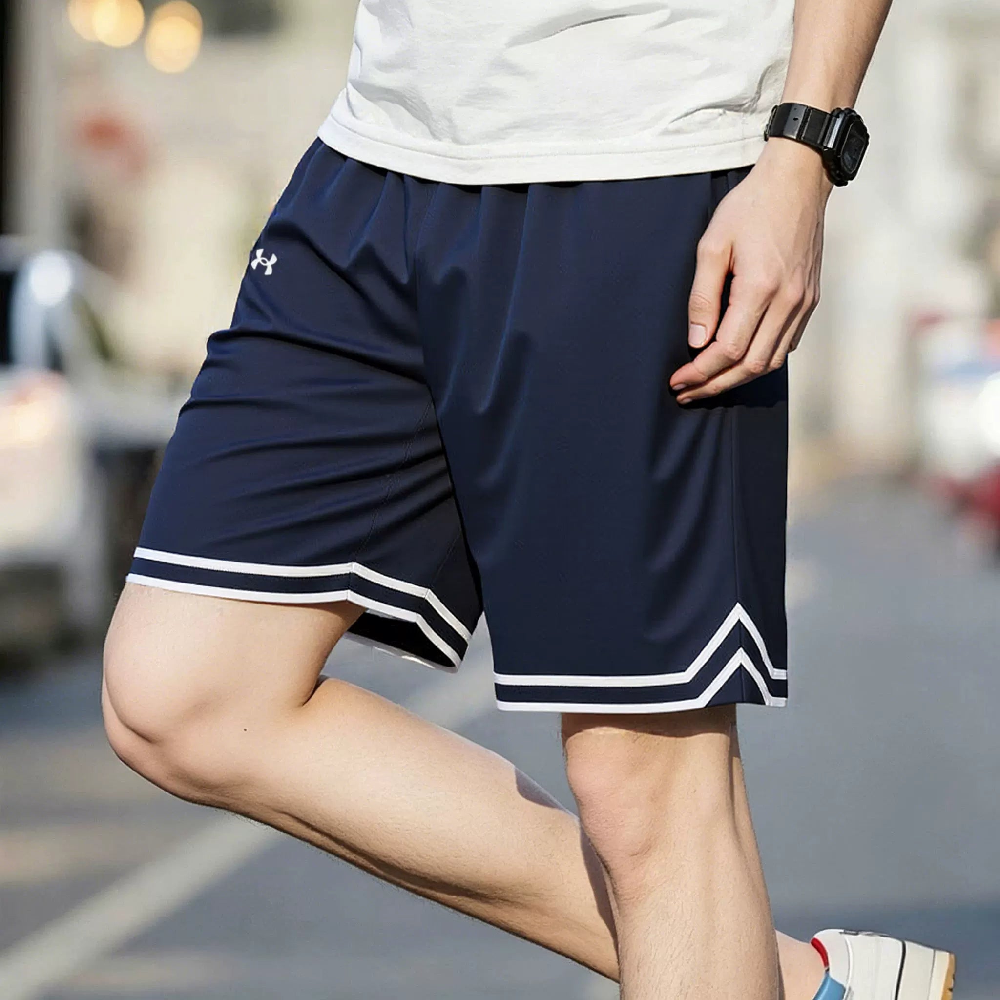 UA Under Armour kişilər üçün tez quruyan şort, kişilər üçün əsl yay qaçış məşqi nəfəs ala bilən təsadüfi təsadüfi beş nöqtəli idman tez quruyan şalvar