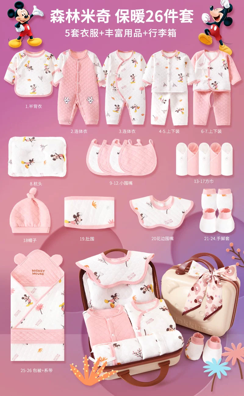 Disney Yenidoğulmuş Körpə Geyimləri Hədiyyə Dəsti - Yenidoğulmuşlar, Bir Aylıq Bayram və Yüksək Səviyyəli Hədiyyə üçün İdealdır