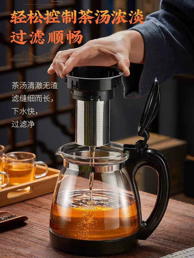 Çay dəmləmək üçün çaynik, ev çayı suyunun ayrılması, tənbəl filtr çaydanı, Kung Fu çay dəsti, şüşə zərif fincan, çaydan