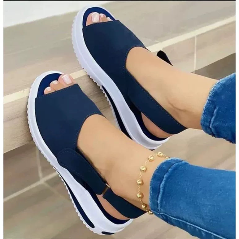 Yay Qadın Ayaqqabıları Platformalı Sandaletlər Streç Parça Moda