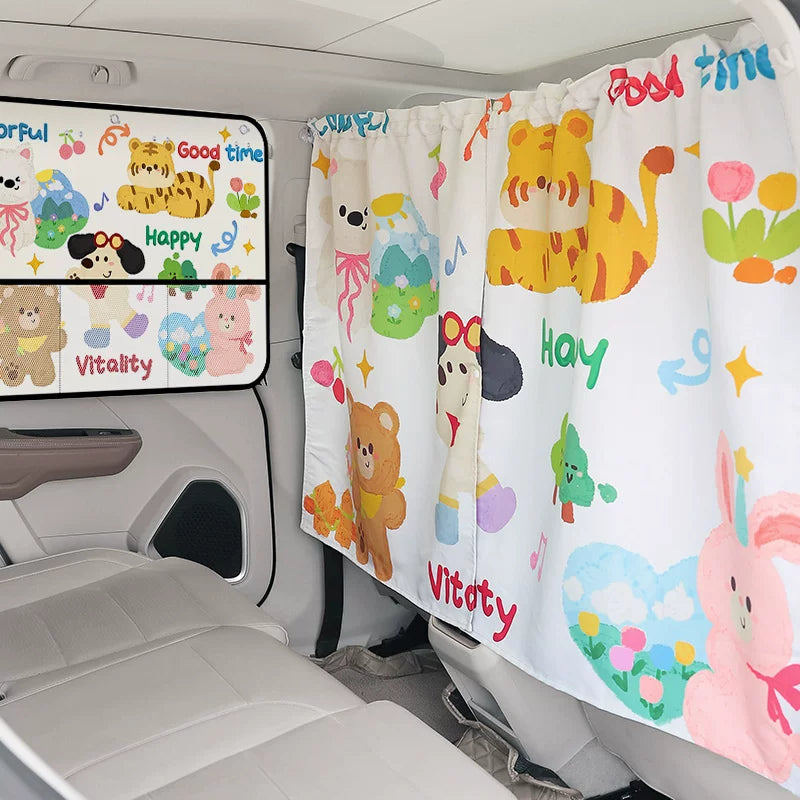 Sunshade curtains for car window, sun protection and heat insulation, privacy curtains for car baby, suction cup darkening curtains for baby side window