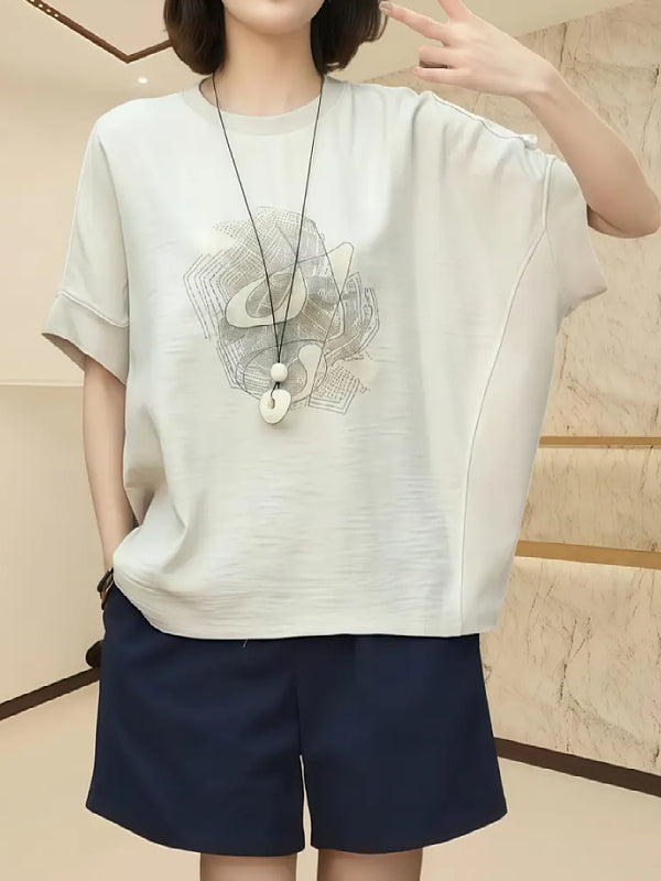 Böyük ölçülü, dəbli, çoxfunksiyalı, unikal dizayn, qadınlar üçün qısaqol köynək, 2026-cı ilin yay yeni modeli, böyük ölçülü qadınlar üçün arıqladıcı və boş köynək.