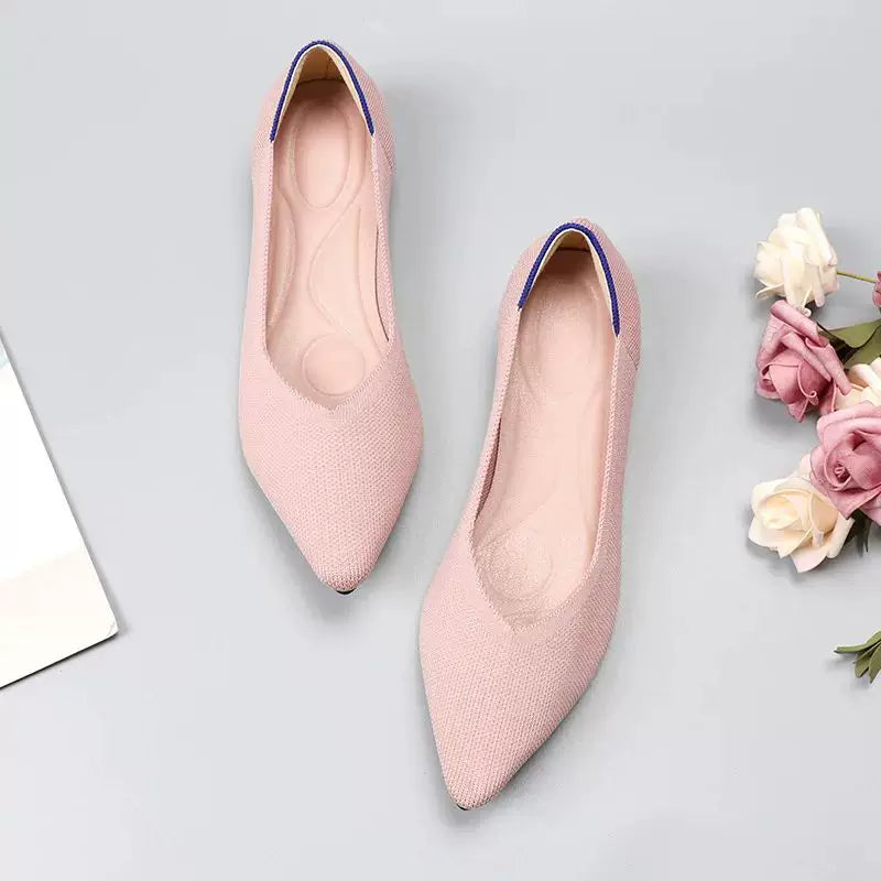 Qadın Ayaqqabıları Mesh Nəfəs ala bilən Sivri Burunlu Düz Ayaqqabılar Moda