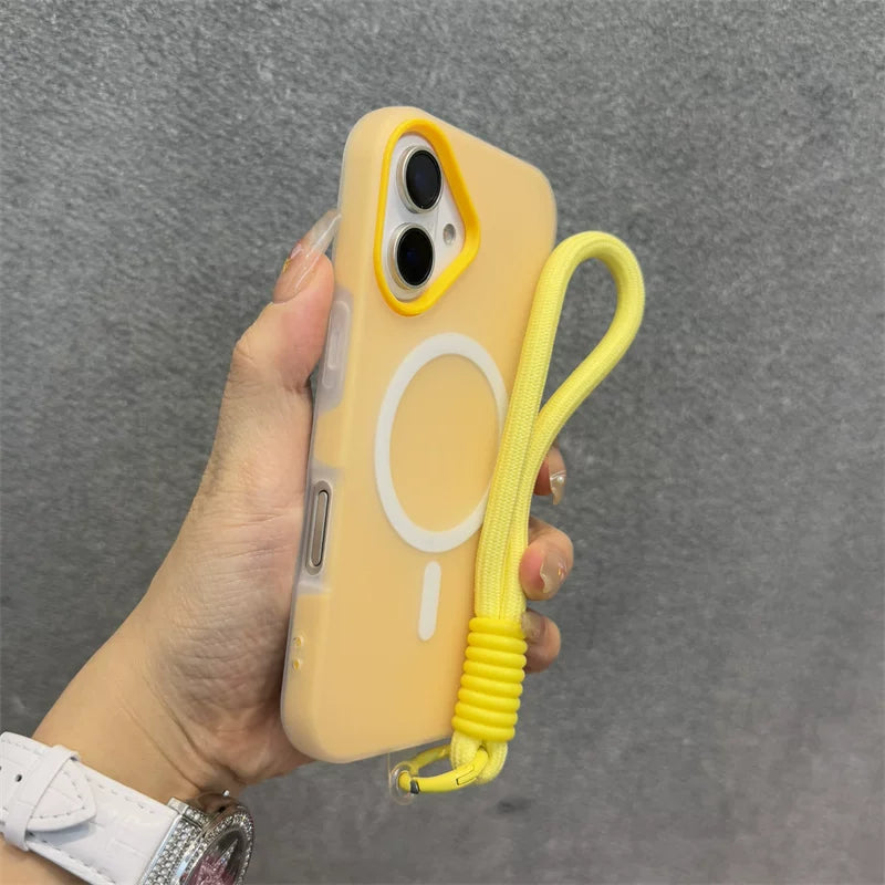 17 Apple 16 mobil telefon qutusu üçün uyğun Dele açıq sarı jele dəri hiss iphone16promax maqnit yeni ikisi birdə 15pro niş 14 sadə böyük dəlik 13 cüt 12 şəxsiyyət 16plus