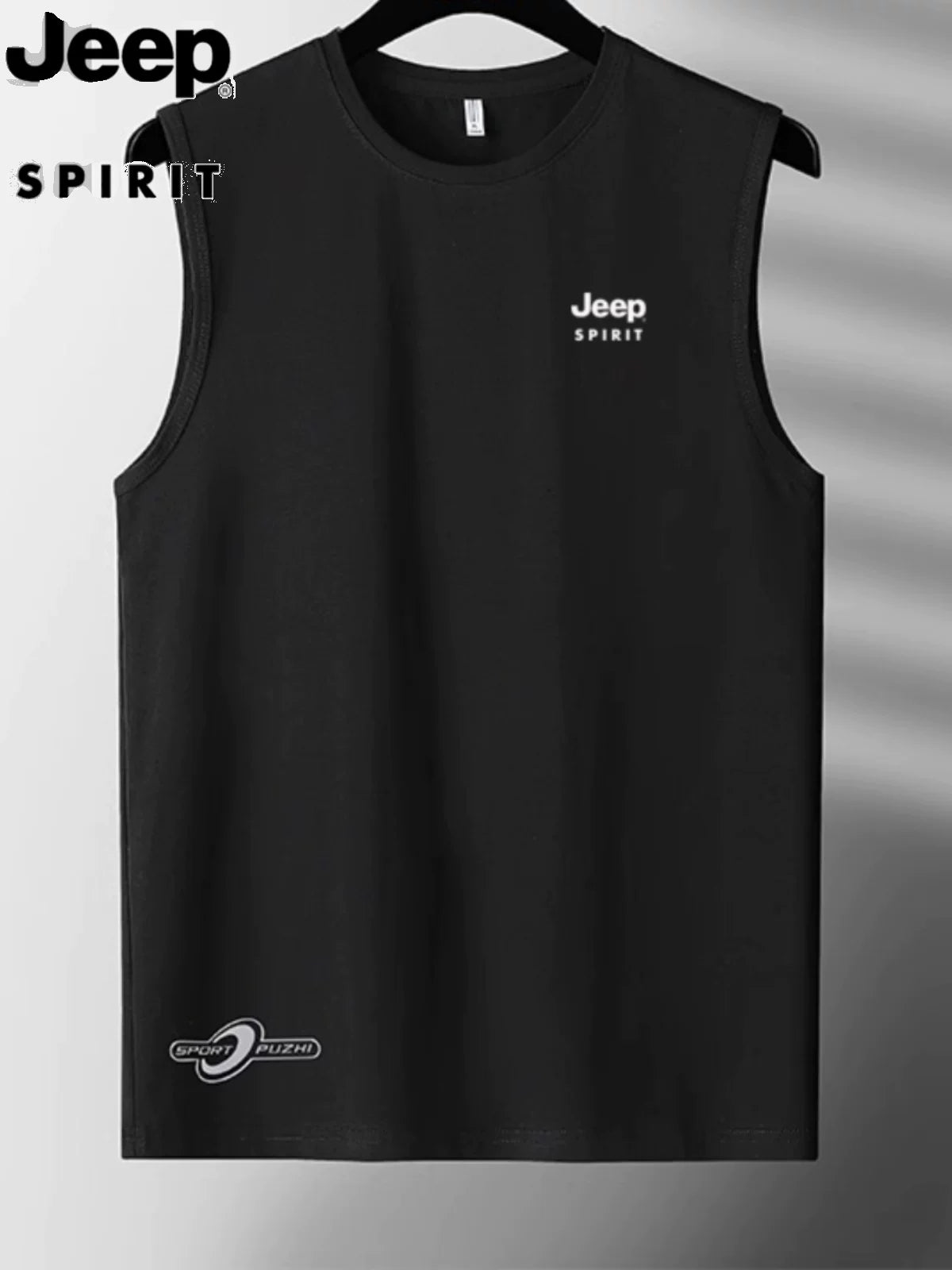JEEP jilet kişi yay nazik fitnes idman təsadüfi təmiz pambıq dibli sweatshirt böyük ölçülü boş qolsuz köynək
