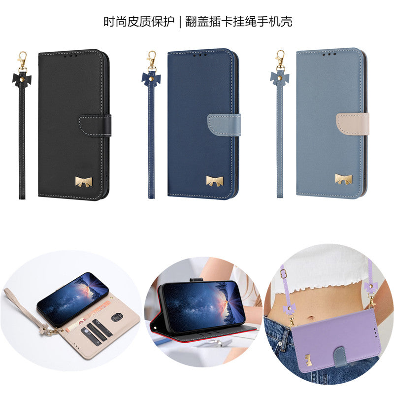 Local version of Honor 500 Pro phone case, SIM card slot, full cover, shockproof flip case, Honor 500 phone case, leather case, cross-body wrist strap, compatible with necklace for women.