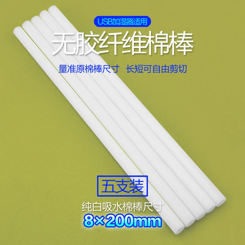 USB mini nəmləndirici pambıq çubuq uducu pambıq əsas filtr tampon süngər uçucu çubuq yapışqansız lif əvəzi 5 paket
