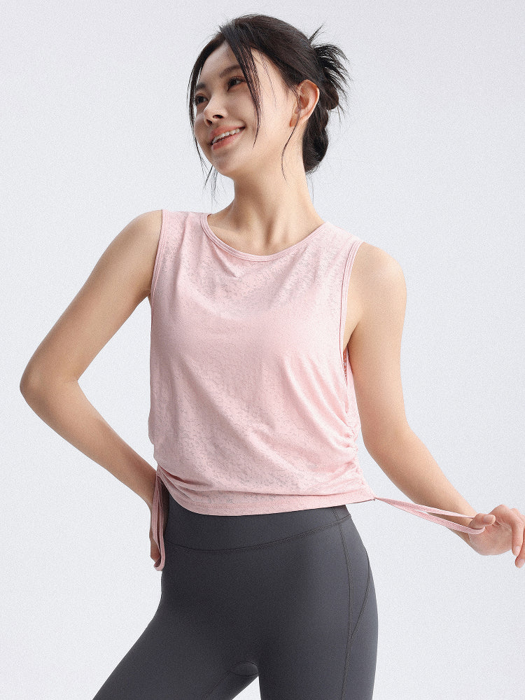 Qadınlar üçün yoqa geyimi idman jileti yay tez quruyan nəfəs ala bilən arxasız örtülü köynək fitness kostyumu top Pilates qaçışı