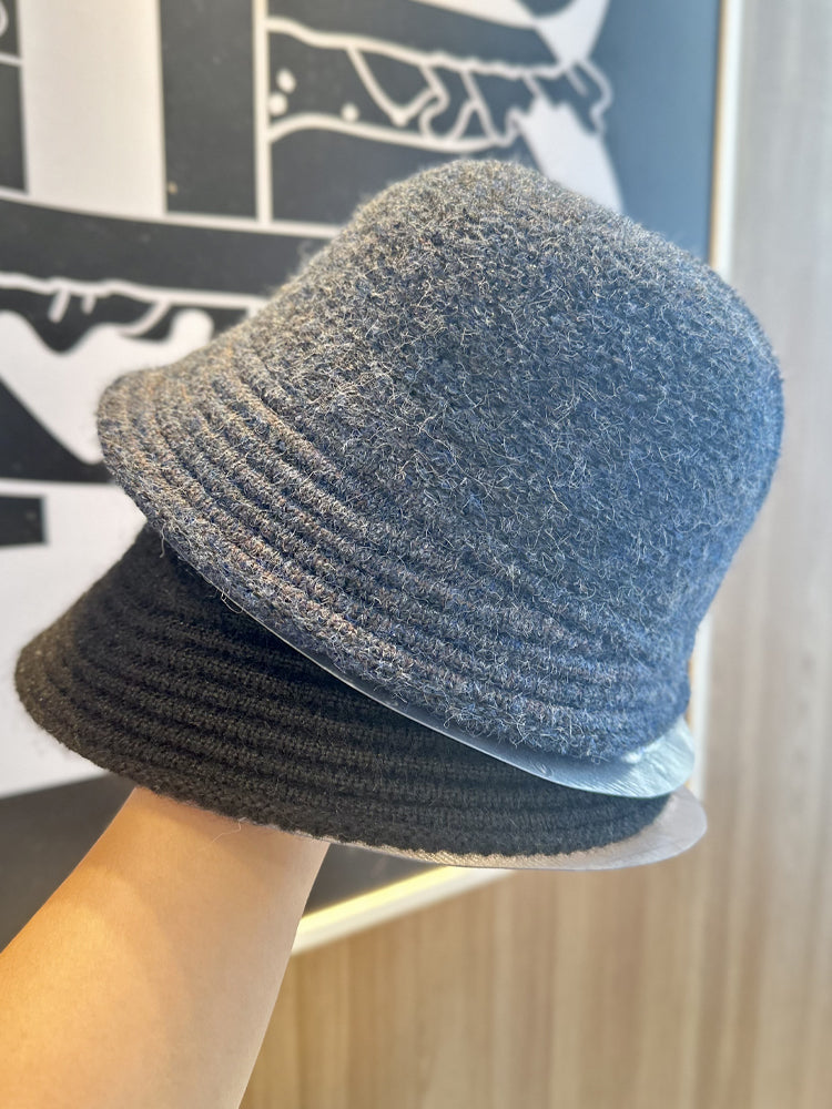2025 New Autumn/Winter Korean Style Fashionable Multifunctional Layered Warm Fisherman Hat, Daily Simple Knitted Bucket Hat for Women