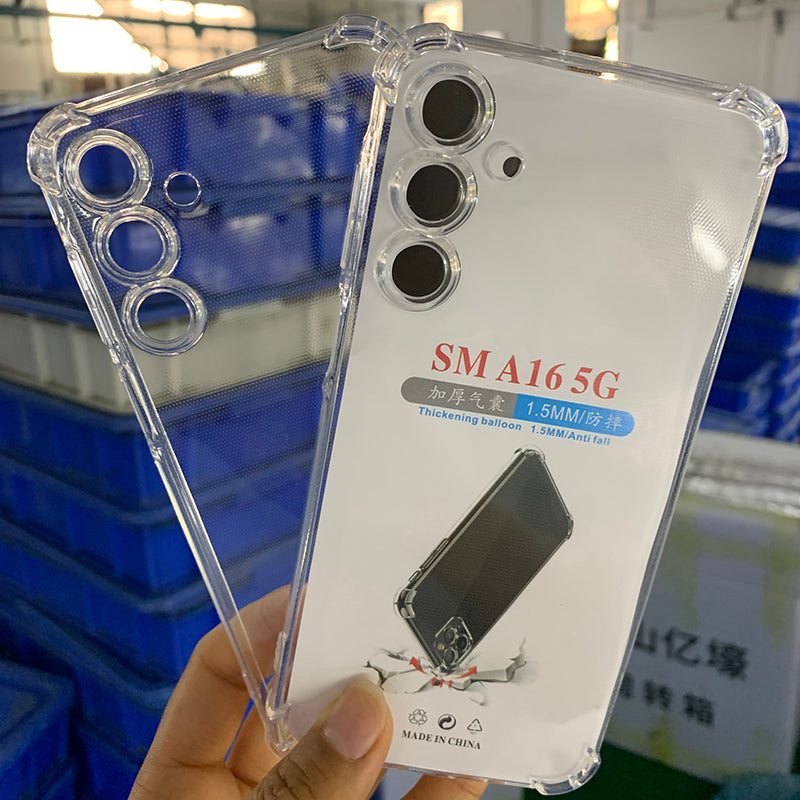 Samsung A17 A07 mobil telefon qutusu üçün uyğundur 1,5 mm dörd künc qalınlaşdırılmış şəffaf düşməyə qarşı qoruyucu örtük A14 A34 A54 A04E M54 yumşaq qabıq A16 A06 A26 A36 hər şey daxil A56A55