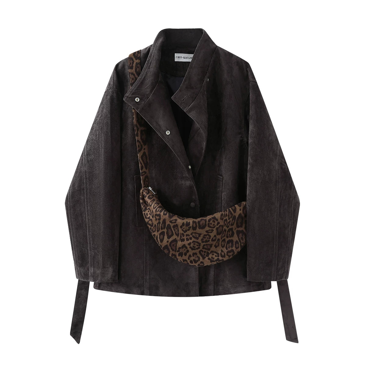 Cholisa Orta Uzunluqlu Zamşa Payız Paltosu 2026 Yeni Qadınlar üçün Məşhur Retro Stil Gödəkçə