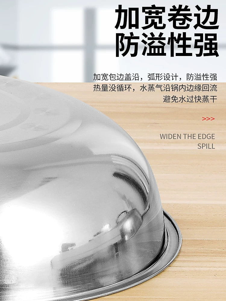 Qalınlaşmış paslanmayan polad wok qapağı, hündür tağlı köhnə dəyirmi wok qapağı, dəmir qazan qapağı, qızardılmış ştativ qapağı, böyük qazan qapağı