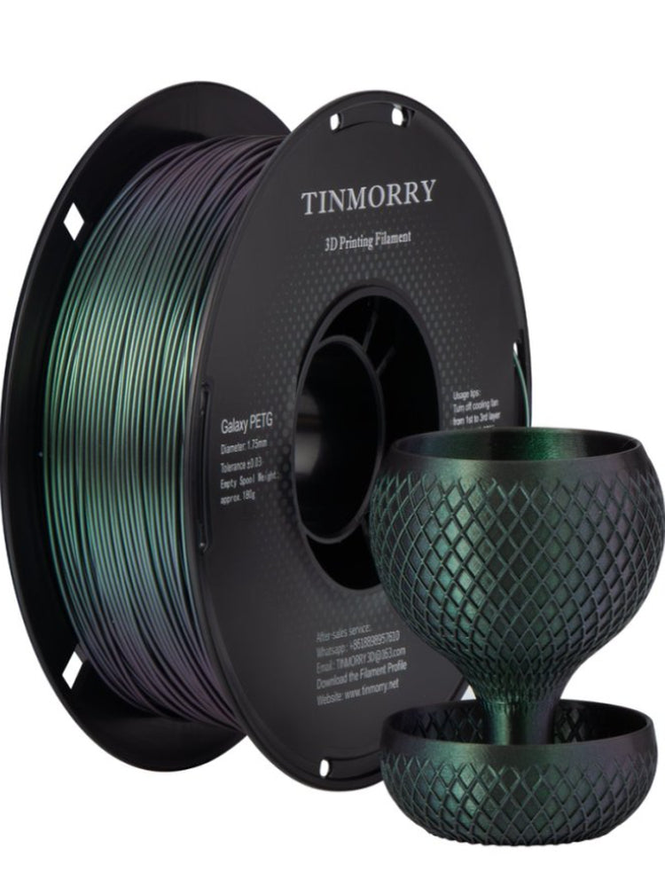 Tinmorry PETG Shiny Series 3D Printer Sərf materialları 1.75mm1KG Qapaq Teksturası