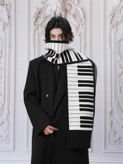 BALITONE "Luofu Melody" orijinal dizayn fortepiano yaylığı imitasiya dovşan məxmər jakarlı boyunlu isti şal