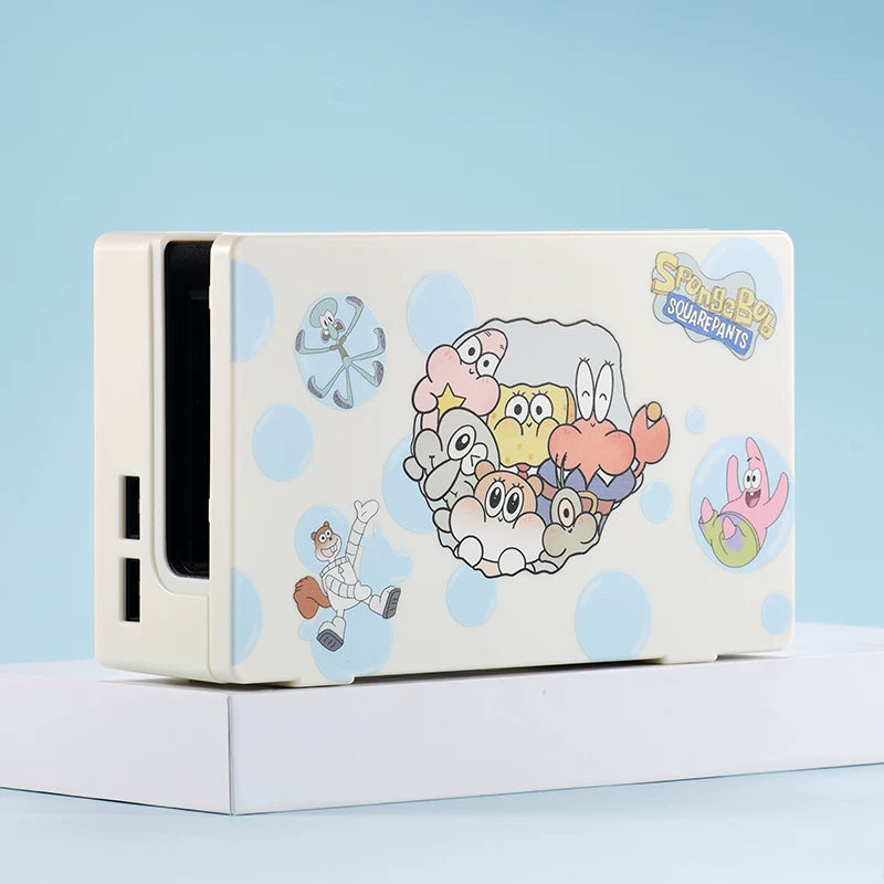 Nintendo açarı qoruyucu qutu sərt qabıqlı oled qoruyucu qutu ayrılmış tutacaq silikon bir parça yumşaq qabıq spongebob sevimli cizgi filmi hər şey daxil NS aksesuarları təşkilatın qoruyucu saxlama çantası qoruyucu qutu