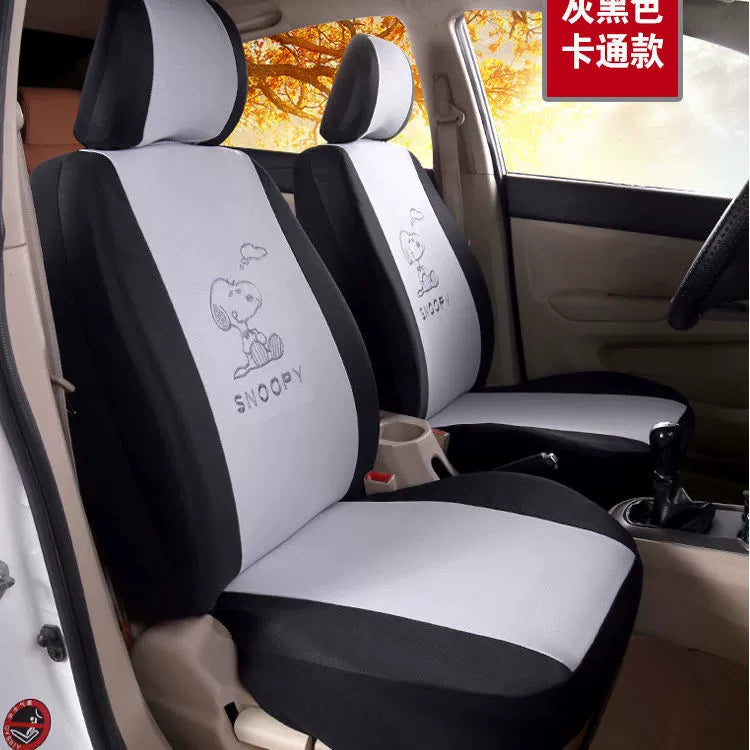 Beş Oturacaqlı Neytral Avtomobil Oturacaq örtüyü Bütün İl Boyu Universal Cizgi Film Sevimli Elastik Parça Dəstləri Tam Avtomobil Nəfəs ala bilən və Geyinilə bilən Yastıq