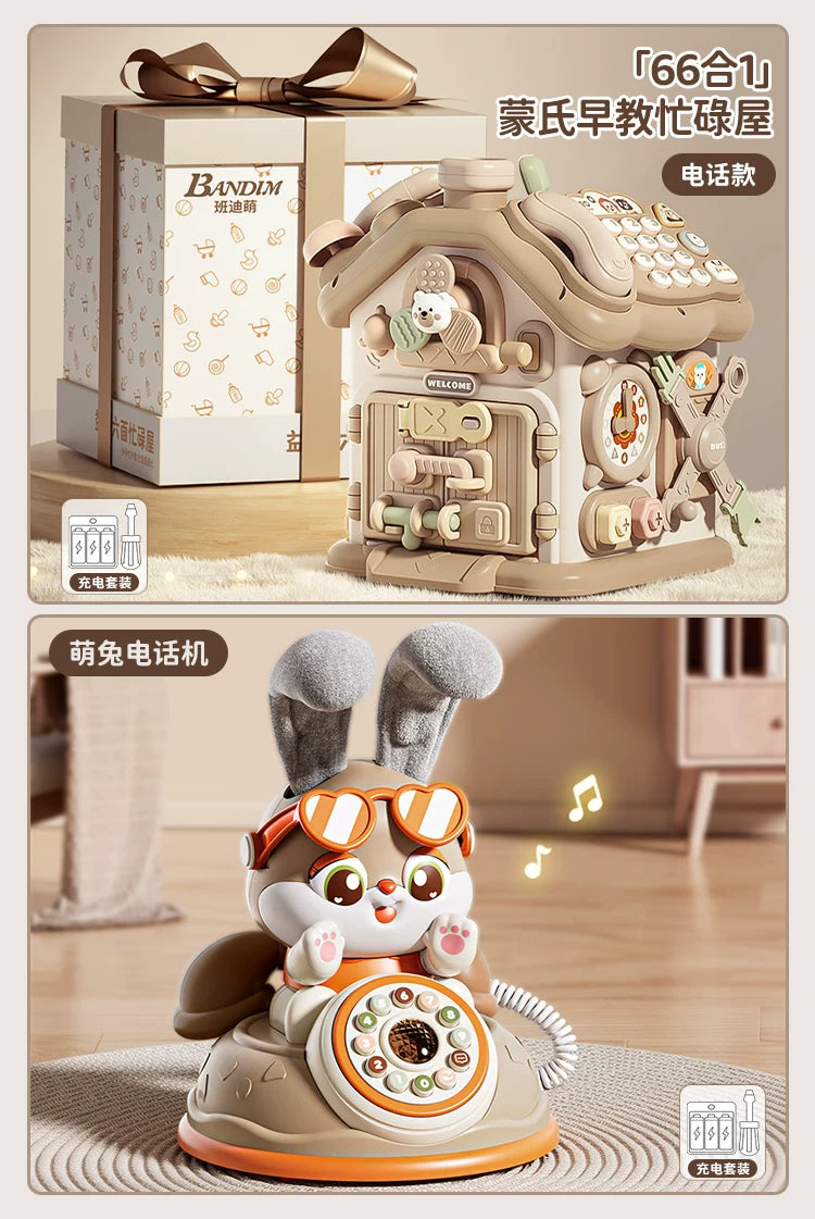 0-3 yaşlı uşaqlar üçün altıbucaqlı körpə oyuncağı, erkən uşaqlıq təhsili, Montessori səbəb-nəticə əlaqəsi, məşğul qutu, forma uyğun ev