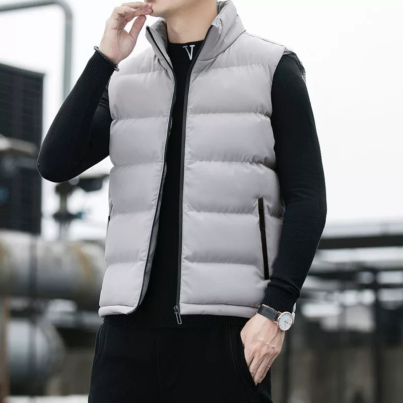 Paul's Kişilər üçün Yüksək Yaxalı Pambıq Jilet, Koreya üslubunda, Çoxfunksiyalı, Dəbli, Trendli, İsti, Payız və Qış Üst Geyimləri