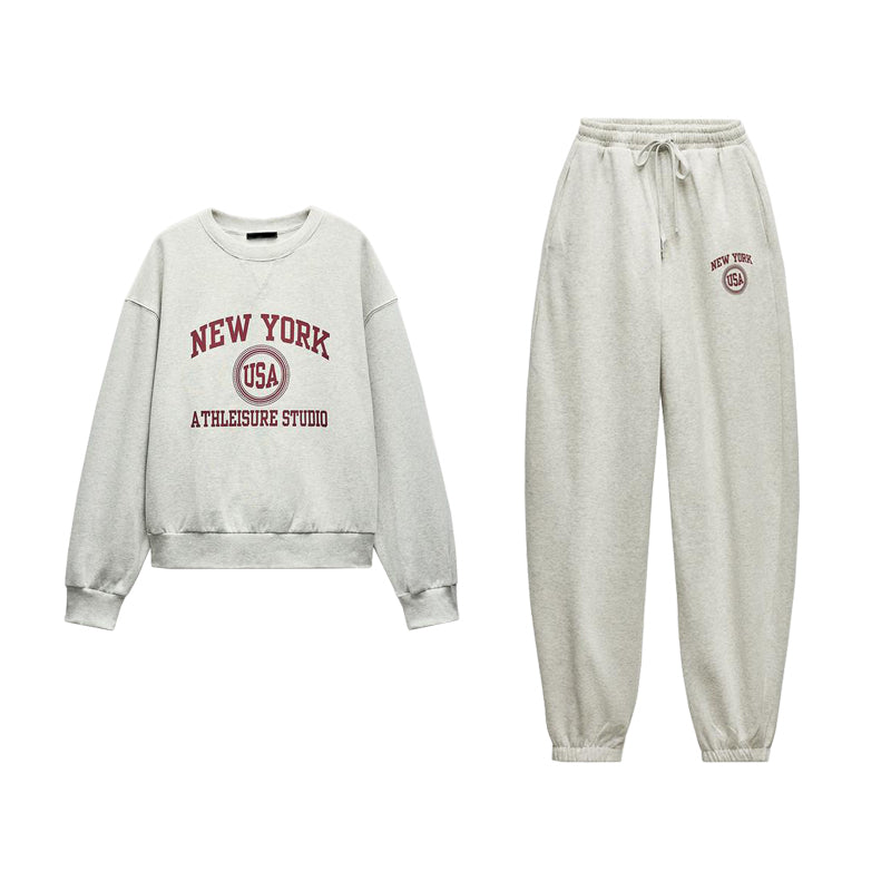 ZA Qadınlar üçün 2024 Payız Hərf Naxışlı Sviter 0264852, Orta Bel Dartılan Yun Sviter Şalvarı 0264860