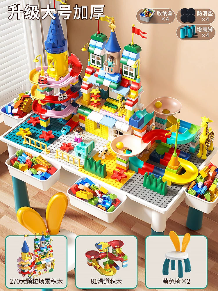 Uşaq tikinti bloklarından ibarət masa, oğlanlar, qızlar, körpələr və körpələr üçün, təhsil, 6 yaşlı uşaqlar üçün çoxfunksiyalı, böyük hissəciklərdən ibarət, yığma dəsti.