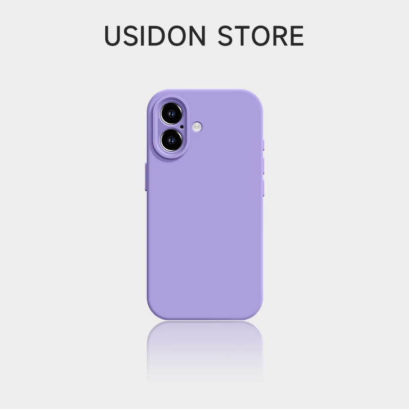 Uston tətbiq oluna bilən maye silikon iphone17 mobil telefon qutusu bənövşəyi alma 17promax yeni çəhrayı 15 seriyası 16pro kamera düymələrinin qorunması 14 hər şey daxil pm düşməyə qarşı 16promax