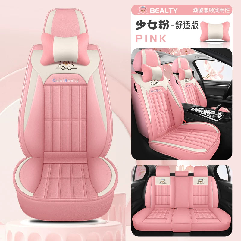 Qış üçün peluş avtomobil oturacağı yastıqları, tam örtüklü avtomobil oturacağı üzlükləri, qalınlaşdırılmış və qış üçün isti, rahat qısa peluş oturacaq yastıqları