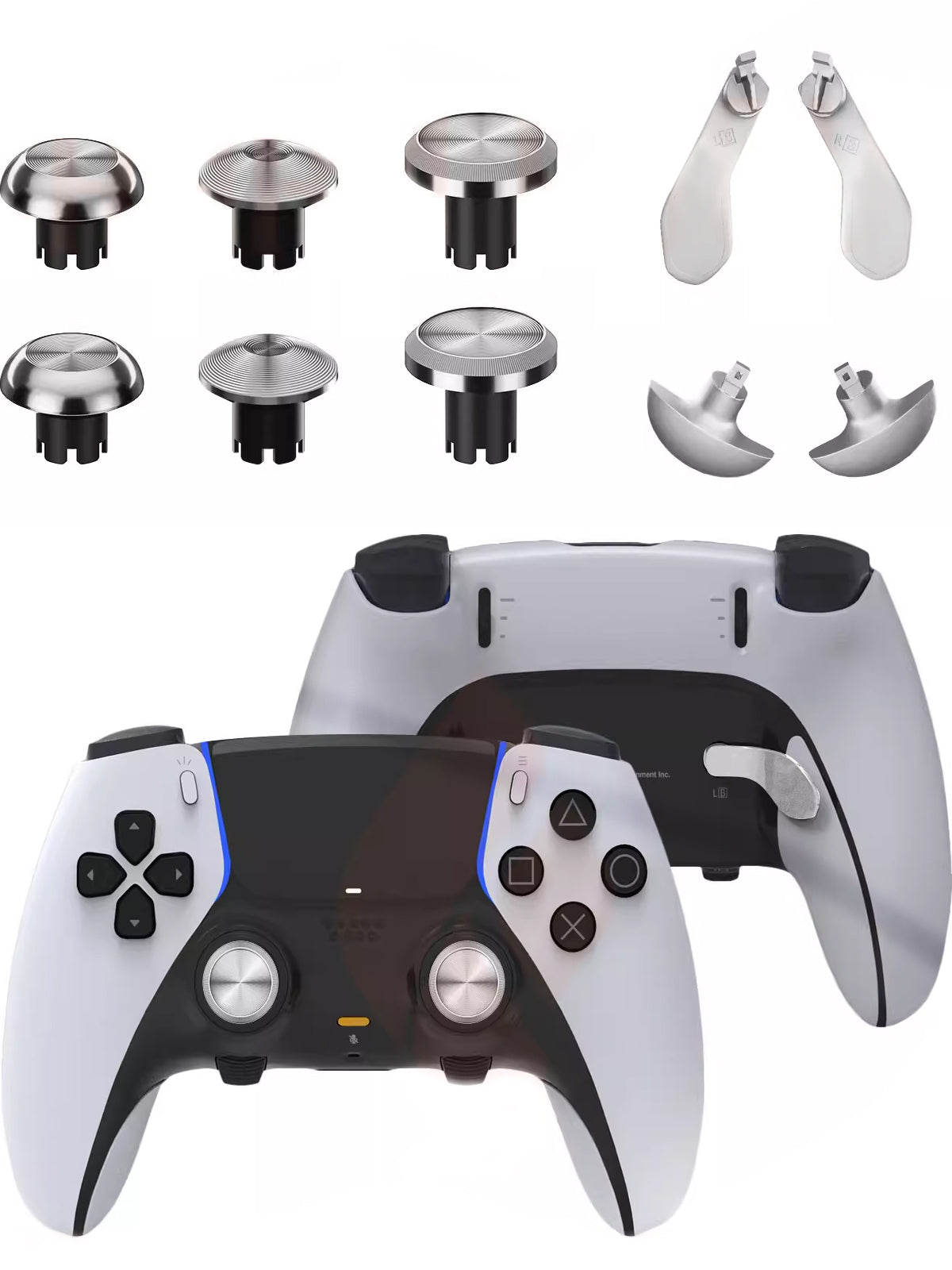 PS5 Elite Controller Metal Yüksək və Aşağı Rokçu Qapağı Dəyişdirmə Qapağı Paddle Paddling Arxa Düymə Kənar Təmir Aksesuarları