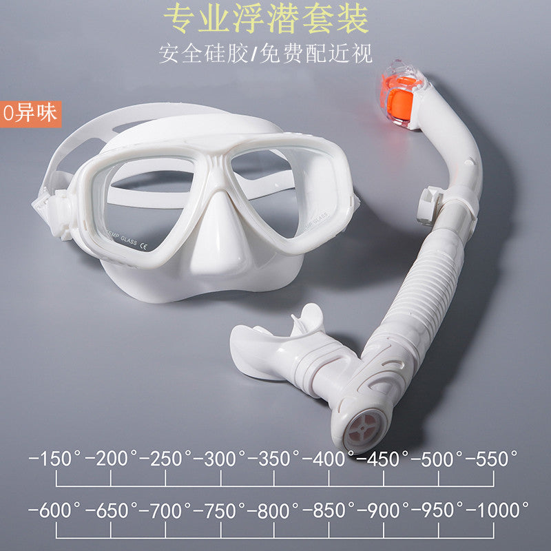 Dalğıc gözlükləri şnorkel dəsti snorkeling Sambo maskası maskası avadanlığı tam dəst duman əleyhinə miyopiya dalğıc respiratoru