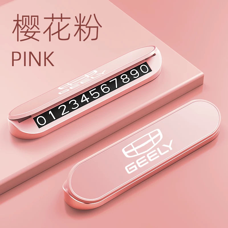 Müvəqqəti parklama nömrə nişanları (Xingyue L, Emgrand, Xingrui, ICON, Boyue L) və parklama telefon nömrə nişanları olan Geely avtomobilləri üçün uyğundur.