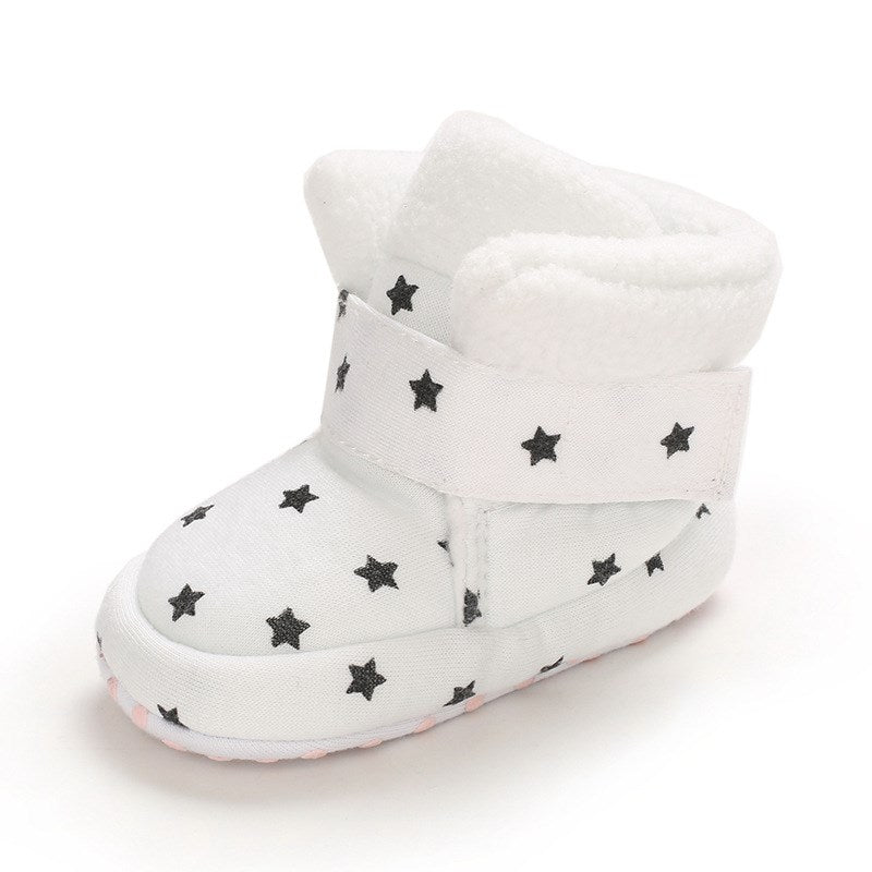 01YearOl üçün Soft Bottom Star Print Gündəlik Pambıq Uşaq Ayaqqabıları