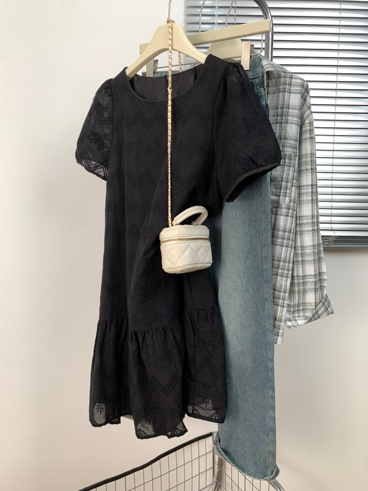 Böyük ölçülü qadınlar üçün yay boyu boş, zərif qısaqol don, böyük ölçülü qadınlar üçün yaraşıqlı və arıqladıcı, unikal və super gözəl A-xəttli ətək