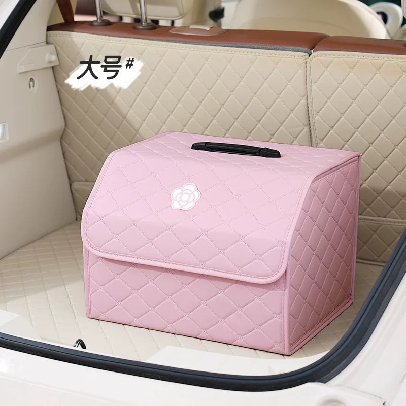 Yaradıcı dəri qatlanan avtomobil baqaj qutusu, universal avtomobil saxlama təşkilatçısı.