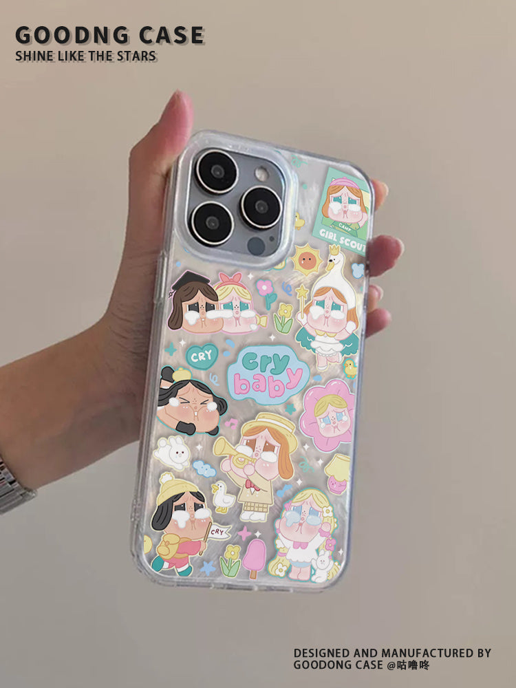 iPhone17promax üçün uyğundur dopamin ağlayan qız alma 16pro mobil telefon qutusu Huawei mate70 maqnit emiş Xiaomi 15 glory 300 lələk iplik redmi k70 vivoS20 alma 15
