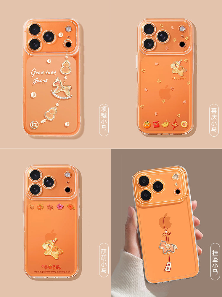 Uston Apple 17promax mobil telefon qutusu üçün uyğundur yeni iphone17 lanyard ilə 16 yağlı boya pony 15 cute pro hər şey daxil maks düşməyə qarşı 14 qadın 12 narıncı 13 şəffaf 17pro dəst