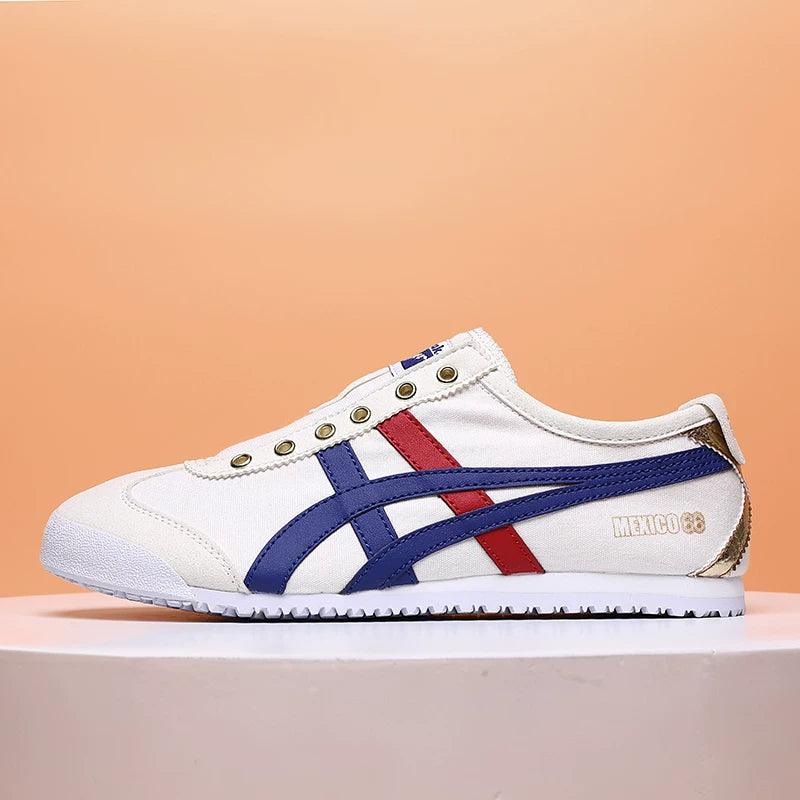 Klassik Kuijia Mexi 66 Tiger Zolaqlı Yapon Stilində Kişilər və Qadınlar üçün Sürüşkən Dəri Ayaqqabılar, Agande Təlim Ayaqqabıları