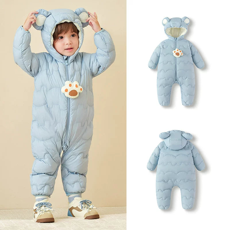 Balabala uşaq yüngül aşağı gödəkçəsi, oğlan və qızlar üçün körpə bodi, 2025 yeni model, körpələr üçün şirin qış geyimləri.