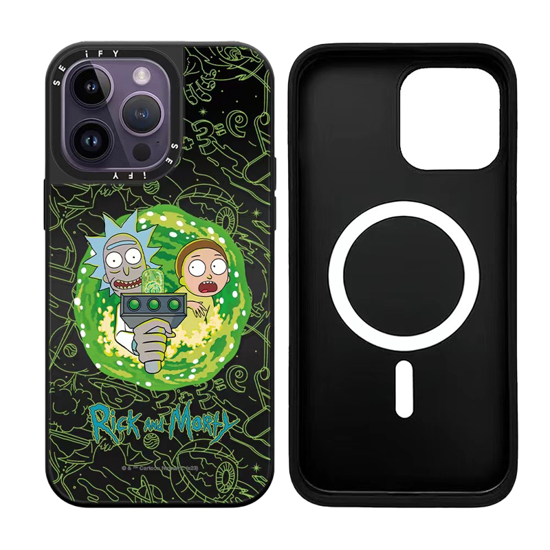 CASETiFiY Əməkdaşlıq Rick and Morty 16 Pro, iPhone 17 Pro Max və Apple 15 Plus Telefon Qabı ilə Uyğundur 12 Trendy Qab 13 Damlama Qoruyucu 14 Güzgü Yaradıcı Maqnit Yapışqanlı Huaqiangbei Qadınlar üçün Əvəzedici