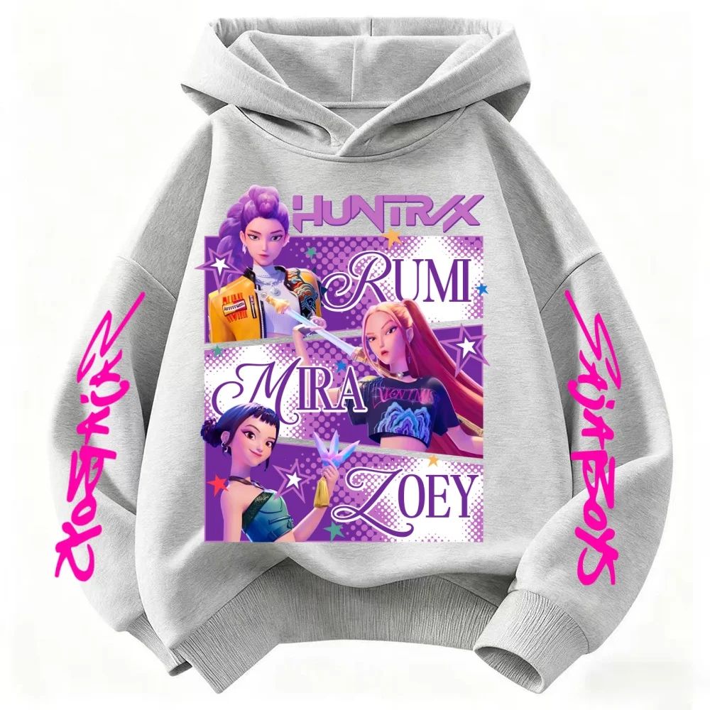 KPop Demon Hunters Huntrix Hoodie Uşaq Geyimləri Şahzadə Qız