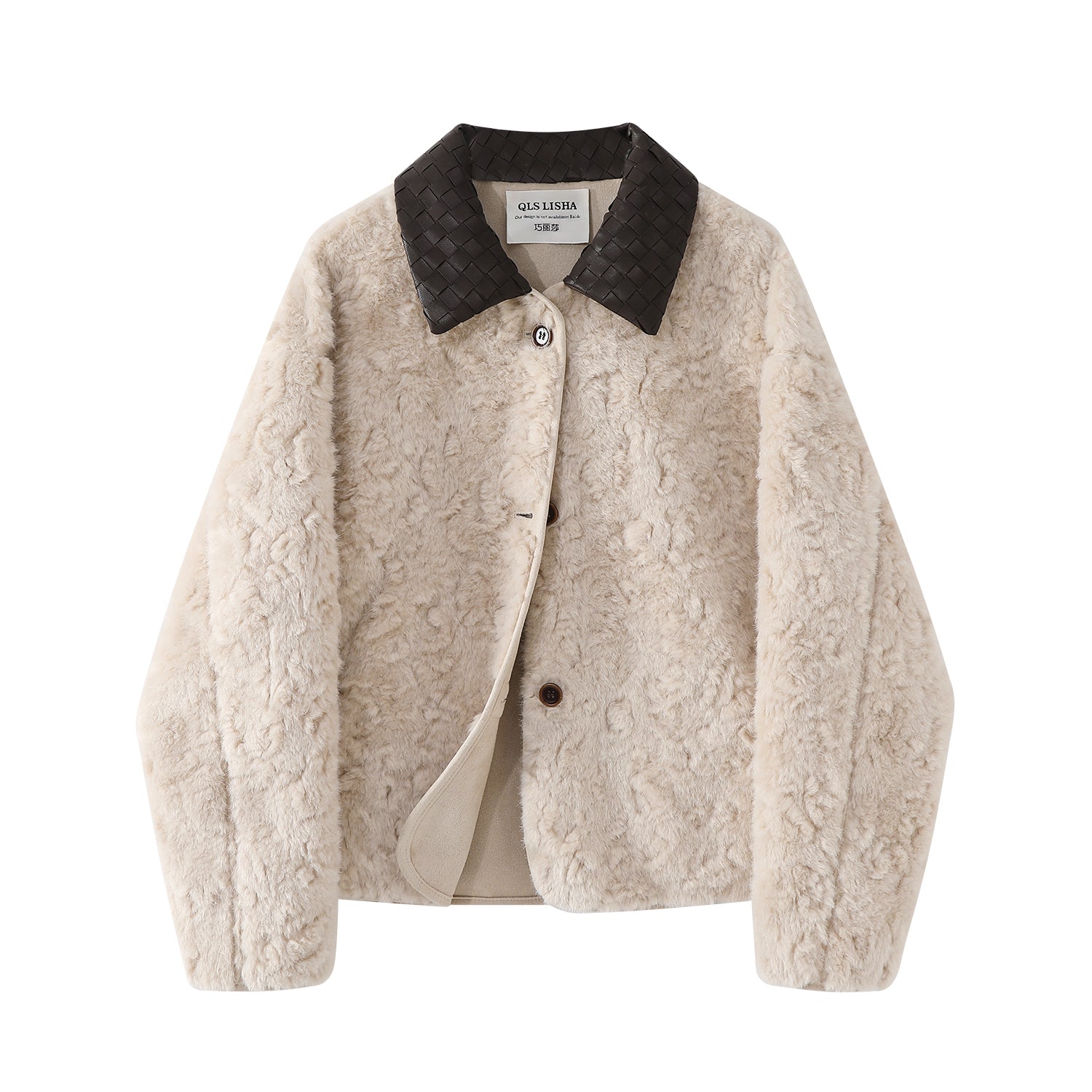 Chorissa qadınlar üçün fransız üslubunda qırxılmış palto, yeni payız/qış üslubunda, zərif və zərif.