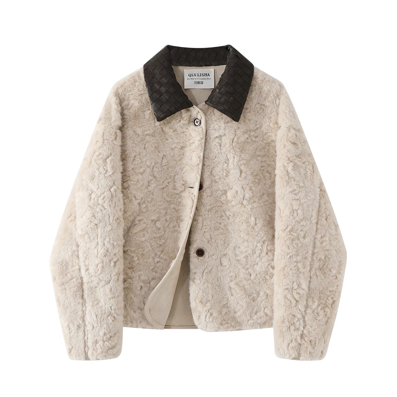 Chorissa qadınlar üçün fransız üslubunda qırxılmış palto, yeni payız/qış üslubunda, zərif və zərif.